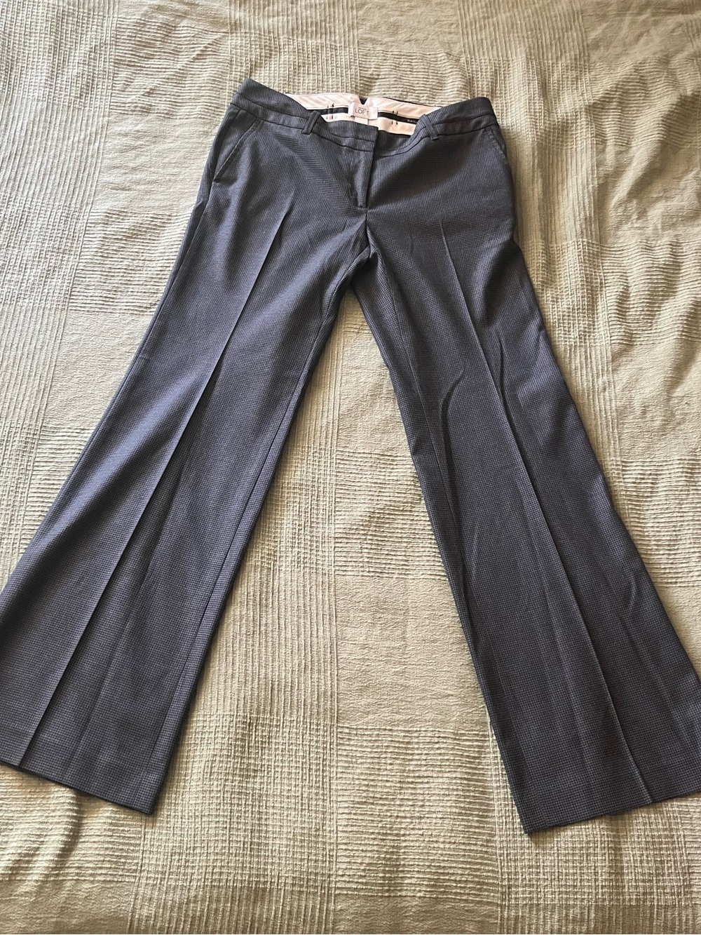 LOFT Marisa Gray Houndstooth Trousers